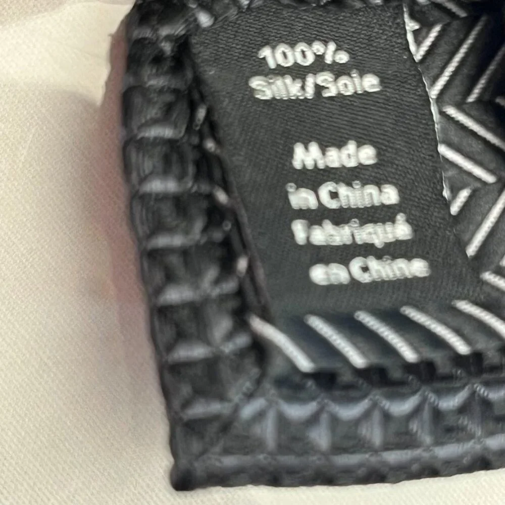 Nordstrom 100% Silk Jacquard Tie Black 3.5